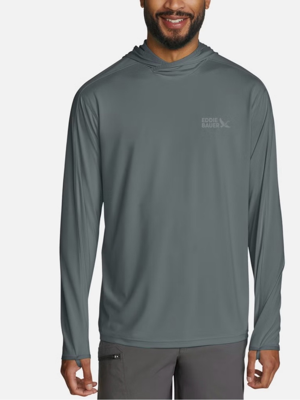 Eddie Bauer Men's Hooded Performance Long-Sleeve Shirt - Blue